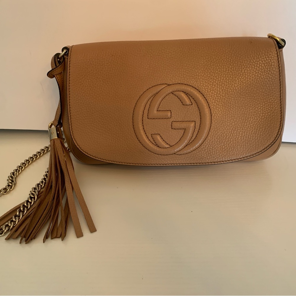Gucci Tan Leather Shoulder Bag